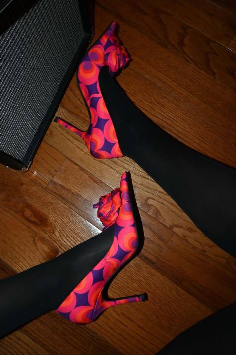 vrouwen Jeffrey Campbell De Bloem rood marine multi V2LZ1345 hakken pomp