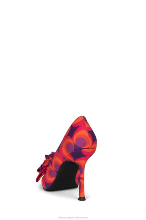 vrouwen Jeffrey Campbell De Bloem rood marine multi V2LZ1345 hakken pomp
