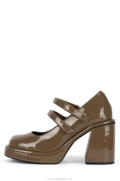 vrouwen Jeffrey Campbell aarlen donker taupe lak V2LZ1364 hakken pomp