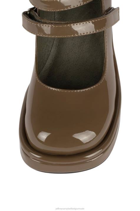 vrouwen Jeffrey Campbell aarlen donker taupe lak V2LZ1364 hakken pomp
