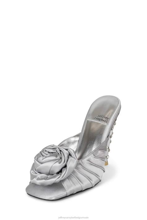 vrouwen Jeffrey Campbell bloeide grijs satijn zilver V2LZ1320 hakken pomp