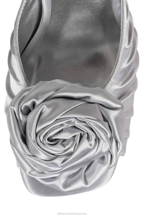 vrouwen Jeffrey Campbell bloeide grijs satijn zilver V2LZ1320 hakken pomp