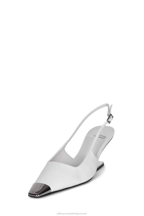 vrouwen Jeffrey Campbell boosdoener-l wit lakzilver V2LZ1355 hakken pomp