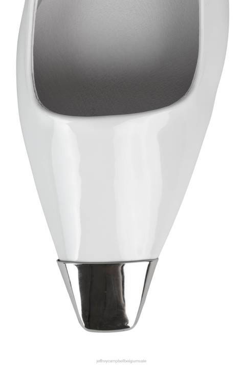 vrouwen Jeffrey Campbell boosdoener-l wit lakzilver V2LZ1355 hakken pomp