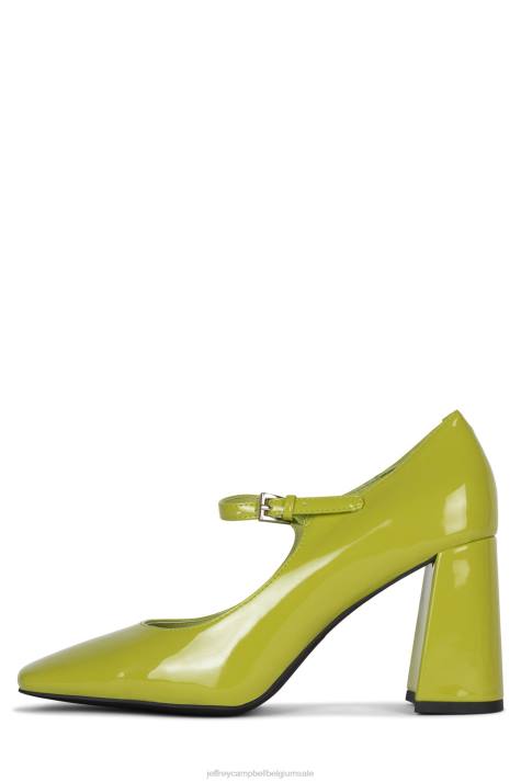 vrouwen Jeffrey Campbell bourdin-2 groen octrooi V2LZ1360 hakken pomp