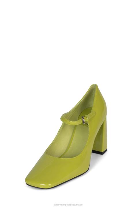 vrouwen Jeffrey Campbell bourdin-2 groen octrooi V2LZ1360 hakken pomp