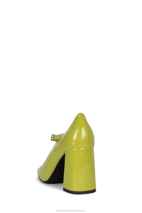 vrouwen Jeffrey Campbell bourdin-2 groen octrooi V2LZ1360 hakken pomp