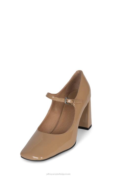 vrouwen Jeffrey Campbell bourdin-2 natuurlijk octrooi V2LZ1361 hakken pomp