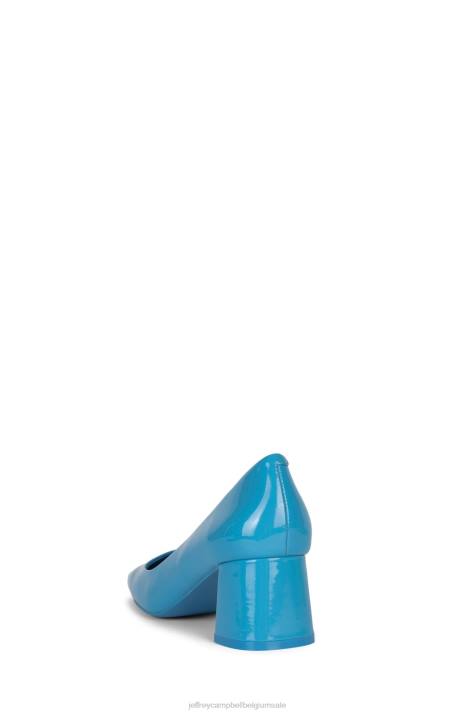 vrouwen Jeffrey Campbell eileen blauw patent V2LZ1323 hakken pomp
