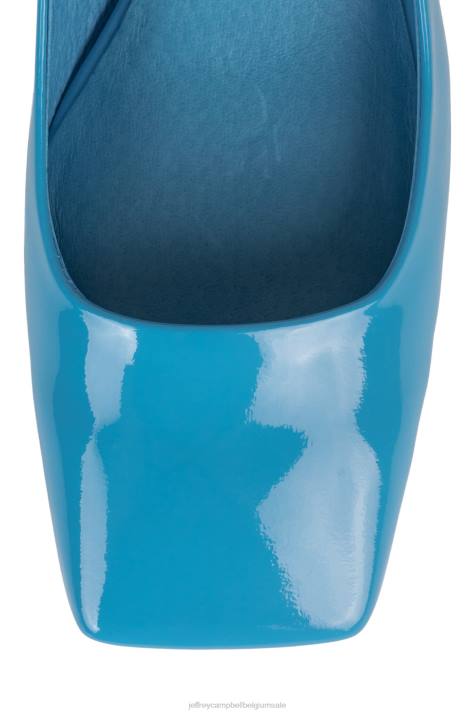 vrouwen Jeffrey Campbell eileen blauw patent V2LZ1323 hakken pomp