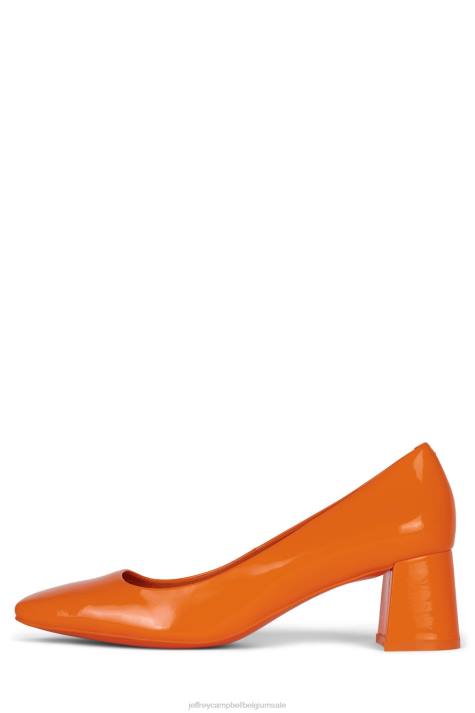 vrouwen Jeffrey Campbell eileen oranje patent V2LZ1325 hakken pomp