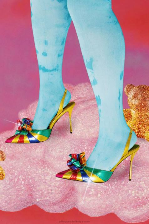 vrouwen Jeffrey Campbell feestgunst zilver metallic zwart V2LZ1315 hakken pomp