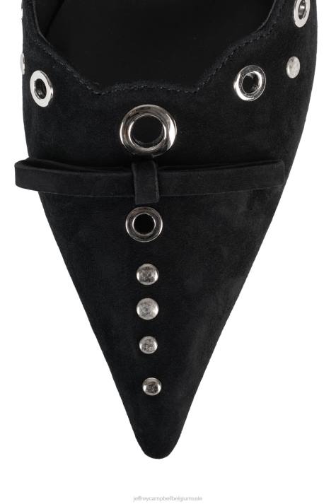 vrouwen Jeffrey Campbell gratis zwart suède zilver V2LZ1395 hakken pomp