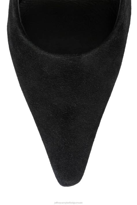 vrouwen Jeffrey Campbell half zwart suède goud V2LZ1387 hakken pomp