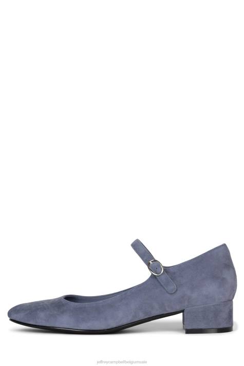 vrouwen Jeffrey Campbell hoogste niveau stoffig blauw suède V2LZ1341 hakken pomp