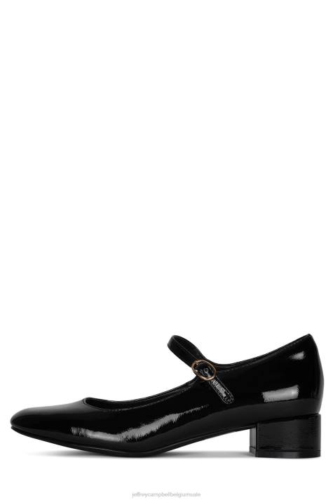 vrouwen Jeffrey Campbell hoogste niveau zwart gekreukt patent V2LZ1342 hakken pomp