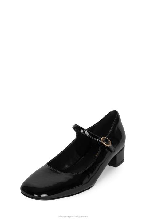 vrouwen Jeffrey Campbell hoogste niveau zwart gekreukt patent V2LZ1342 hakken pomp