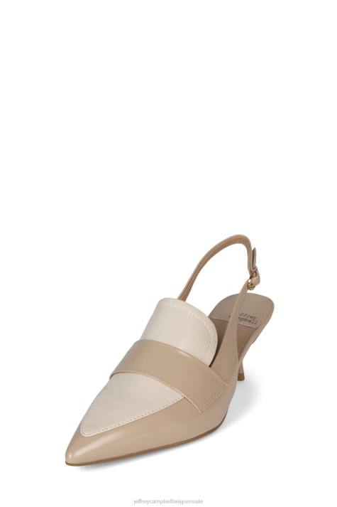 vrouwen Jeffrey Campbell literatuur beige crèmekleurige doos V2LZ1390 hakken pomp