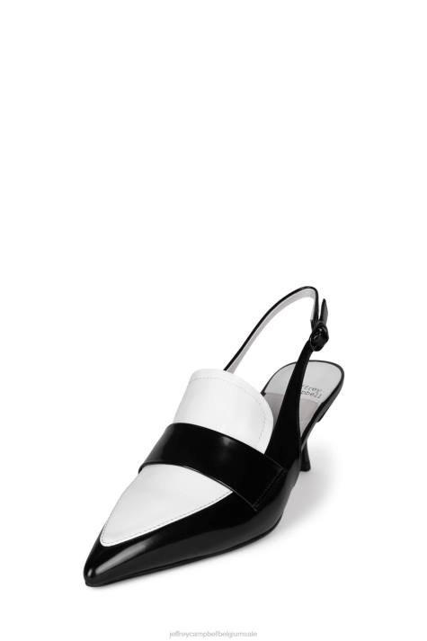 vrouwen Jeffrey Campbell literatuur zwart witte doos V2LZ1388 hakken pomp