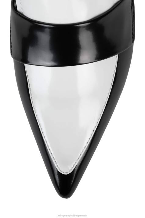 vrouwen Jeffrey Campbell literatuur zwart witte doos V2LZ1388 hakken pomp