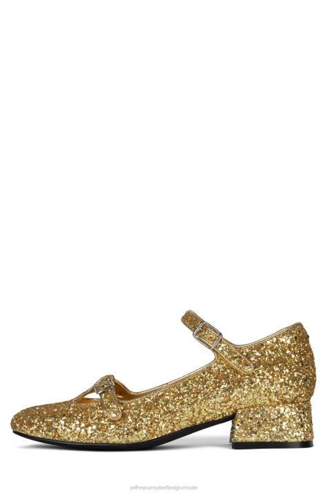 vrouwen Jeffrey Campbell muzikaal gouden glitters V2LZ1399 hakken pomp