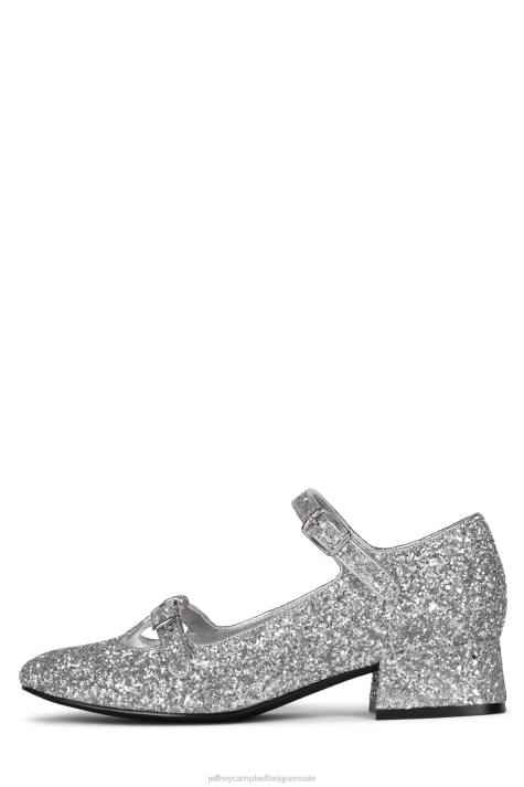 vrouwen Jeffrey Campbell muzikaal zilveren glitters V2LZ1398 hakken pomp