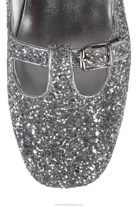 vrouwen Jeffrey Campbell muzikaal zilveren glitters V2LZ1398 hakken pomp