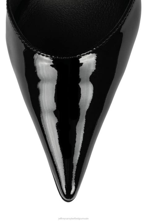 vrouwen Jeffrey Campbell omsingelen zwart patent goud V2LZ1382 hakken pomp