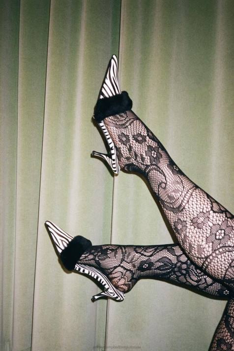 vrouwen Jeffrey Campbell smaakvol zwart witte zebra V2LZ1321 hakken pomp