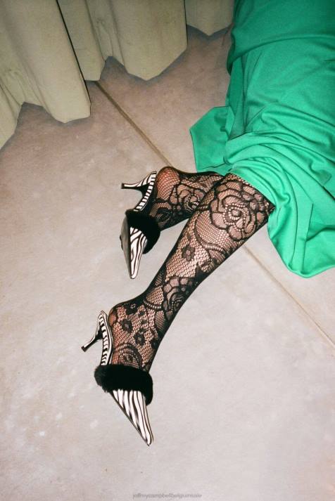 vrouwen Jeffrey Campbell smaakvol zwart witte zebra V2LZ1321 hakken pomp