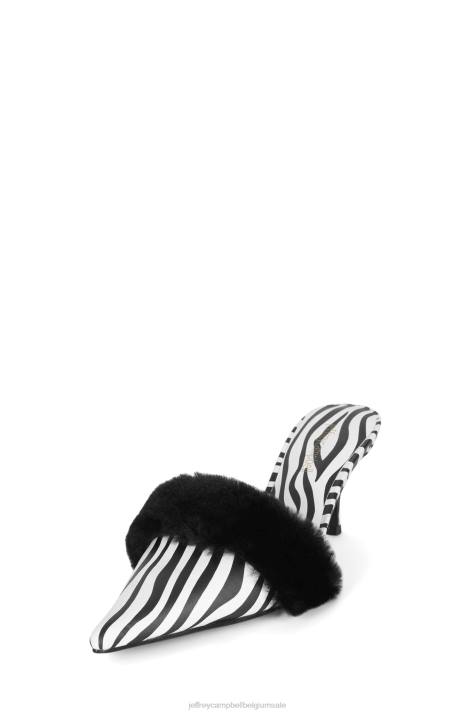 vrouwen Jeffrey Campbell smaakvol zwart witte zebra V2LZ1321 hakken pomp