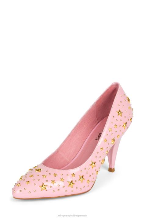 vrouwen Jeffrey Campbell sterrenkijken roze patent goud V2LZ1374 hakken pomp