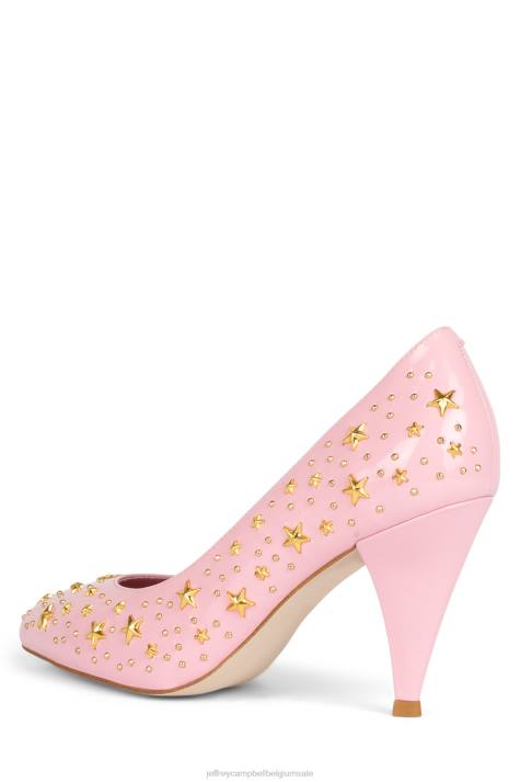 vrouwen Jeffrey Campbell sterrenkijken roze patent goud V2LZ1374 hakken pomp