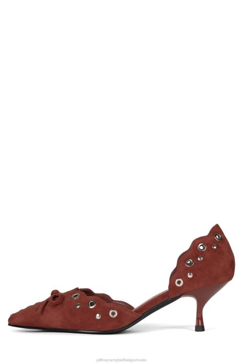 vrouwen Jeffrey Campbell tevreden roest suède zilver V2LZ1394 hakken pomp