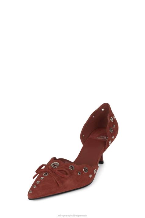 vrouwen Jeffrey Campbell tevreden roest suède zilver V2LZ1394 hakken pomp
