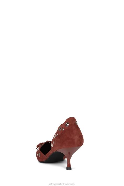 vrouwen Jeffrey Campbell tevreden roest suède zilver V2LZ1394 hakken pomp