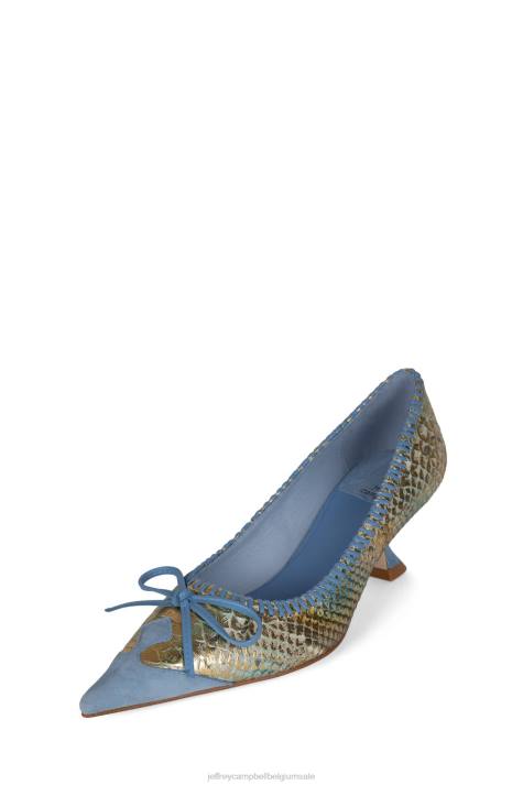 vrouwen Jeffrey Campbell torpedo-2 blauwe suède slang multi V2LZ1362 hakken pomp