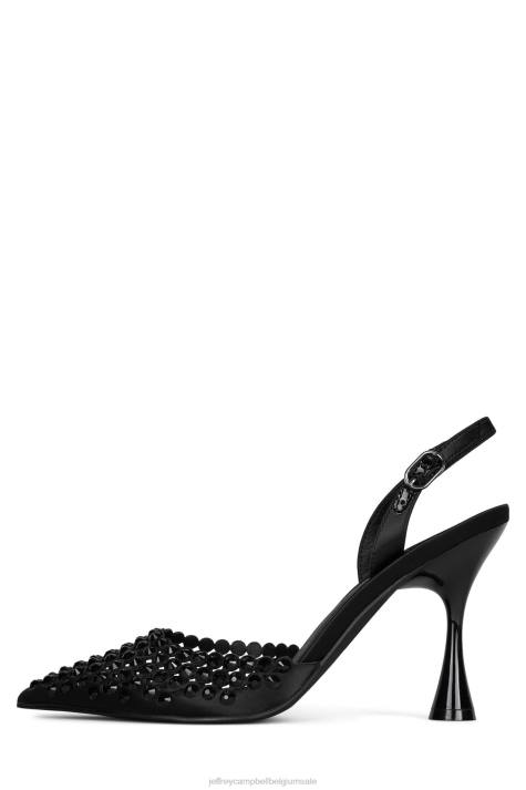 vrouwen Jeffrey Campbell uitblinker zwart satijn zwart V2LZ1350 hakken pomp