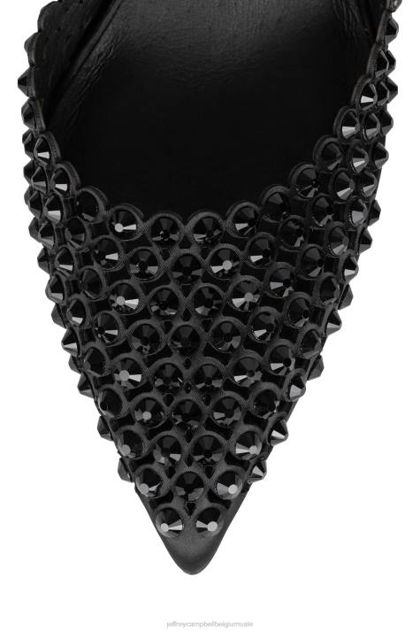 vrouwen Jeffrey Campbell uitblinker zwart satijn zwart V2LZ1350 hakken pomp