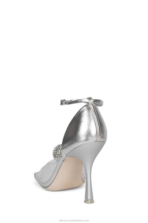 vrouwen Jeffrey Campbell verfijning zilver V2LZ1336 hakken pomp