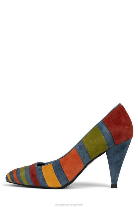 vrouwen Jeffrey Campbell veronicas marine suède neutraal multi V2LZ1371 hakken pomp