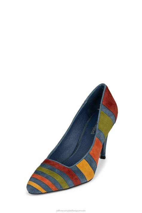 vrouwen Jeffrey Campbell veronicas marine suède neutraal multi V2LZ1371 hakken pomp