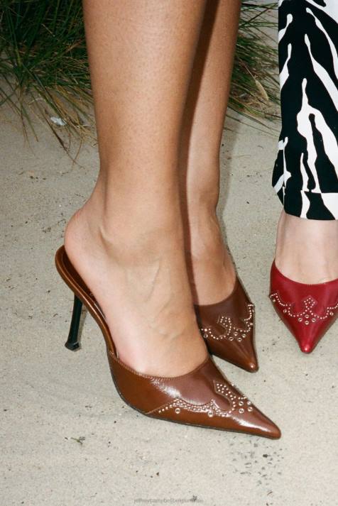 vrouwen Jeffrey Campbell bijt me bruin V2LZ1649 muilezel met hakken