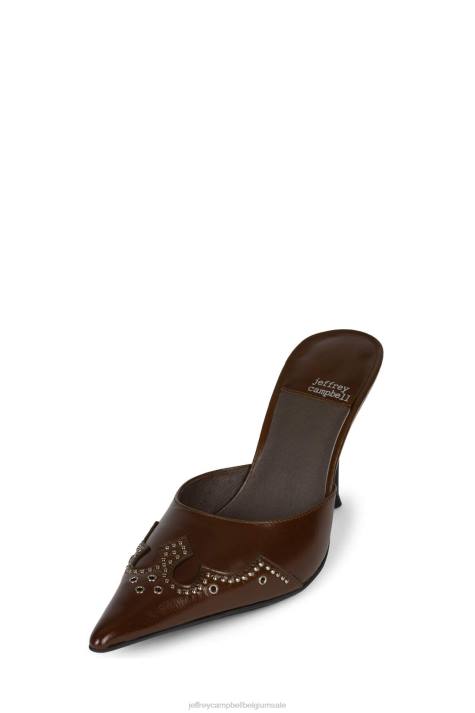 vrouwen Jeffrey Campbell bijt me bruin V2LZ1649 muilezel met hakken