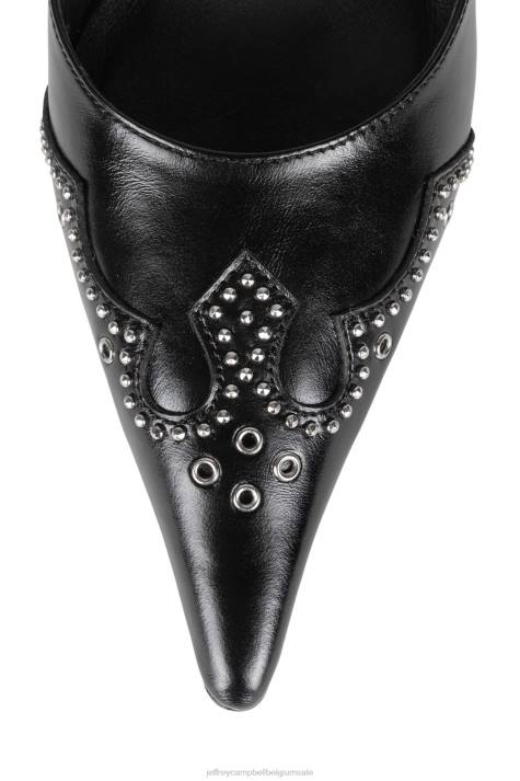 vrouwen Jeffrey Campbell bijt me zwart V2LZ1648 muilezel met hakken