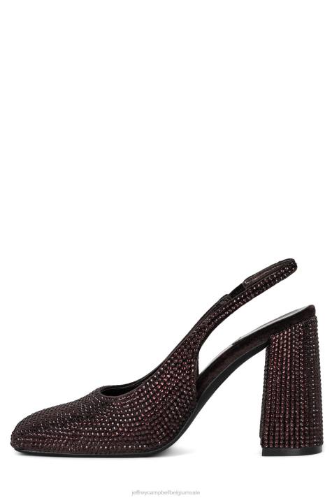 vrouwen Jeffrey Campbell bling bling combinatie van bruin fluweel V2LZ1657 muilezel met hakken