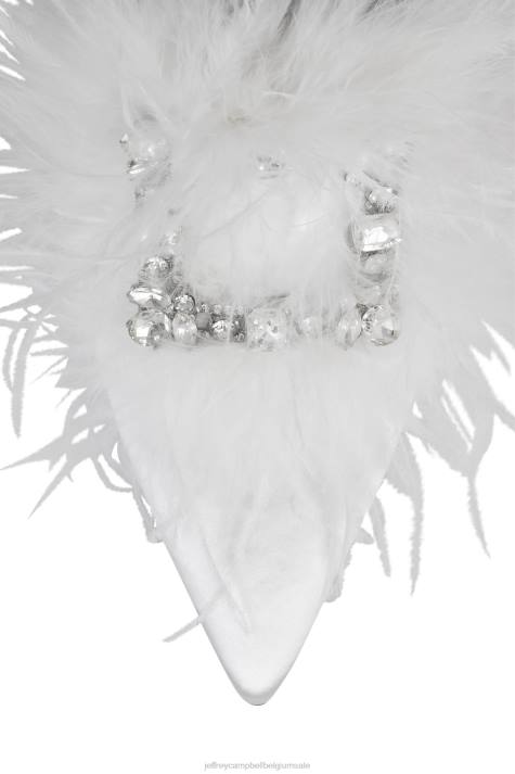 vrouwen Jeffrey Campbell bont-wut wit satijn V2LZ1662 muilezel met hakken