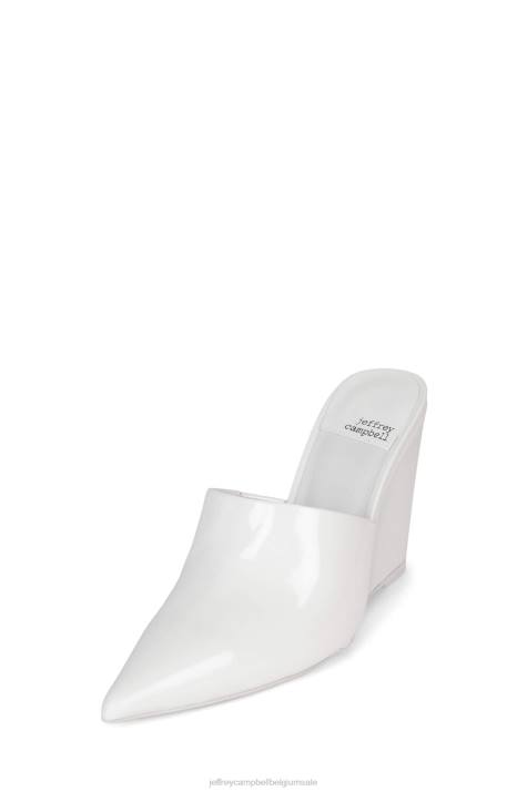 vrouwen Jeffrey Campbell coletta wit patent V2LZ1653 muilezel met hakken