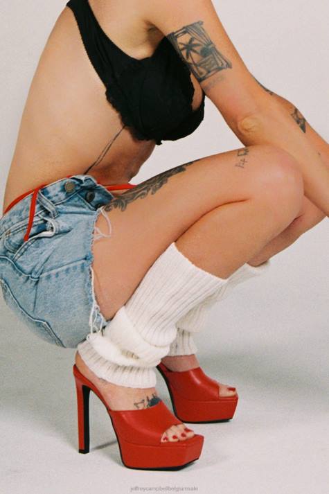 vrouwen Jeffrey Campbell gaan-glam rood V2LZ1663 muilezel met hakken