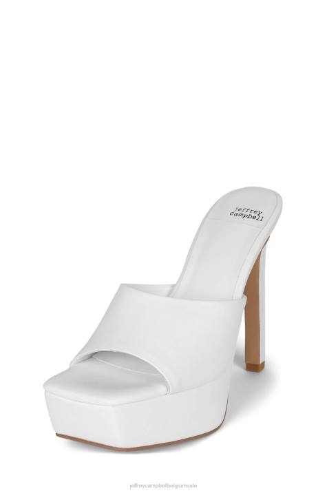 vrouwen Jeffrey Campbell gaan-glam wit V2LZ1665 muilezel met hakken